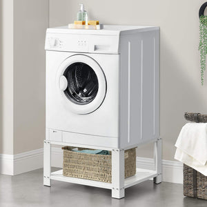 Supporto in Acciaio per Lavatrice o Asciugatrice con Ripiano 63x54 H 31 cm Bianco