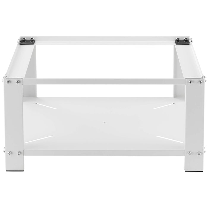 Supporto in Acciaio per Lavatrice o Asciugatrice con Ripiano 63x54 H 31 cm Bianco