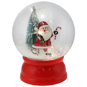 Ampolla Natalizia Palla con Effetto Neve e Babbo Natale 20x25cm Decorazione LED