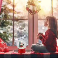 Ampolla Natalizia Palla con Effetto Neve e Babbo Natale 20x25cm Decorazione LED