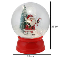 Ampolla Natalizia Palla con Effetto Neve e Babbo Natale 20x25cm Decorazione LED