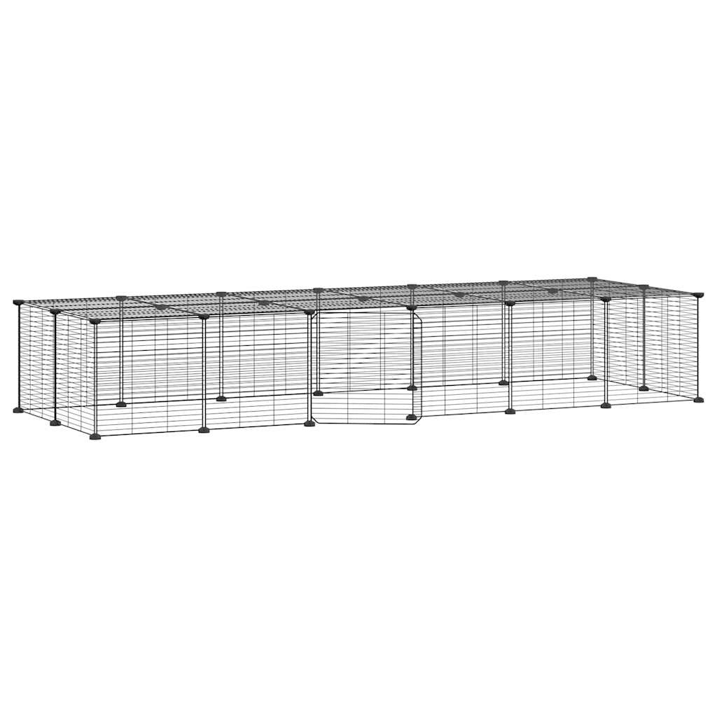 Gabbia per animali domestici a 28 pannelli con porta 35 x 35 cm nera 02_0041573