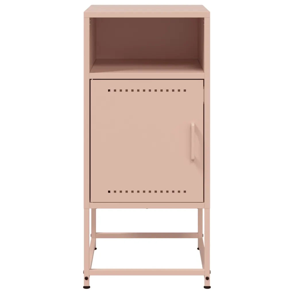 Comodini 2 pz-Set di 2 Tavolino da notte Rosa 36x39x78 cm in Acciaio