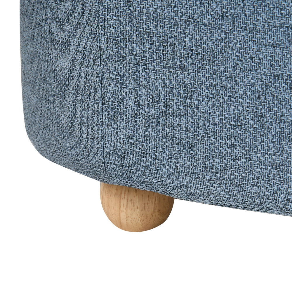 Panca contenitore in tessuto blu con finitura idrorepellente Pouf imbottito con contenitore Seduta per corridoio