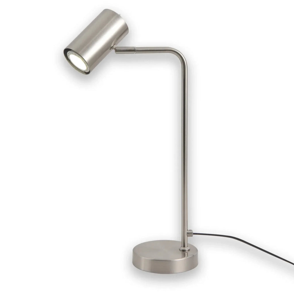 LÚZETE - LAMPADA DA TAVOLO ADARA IN ACCIAIO NICKEL SATINATO