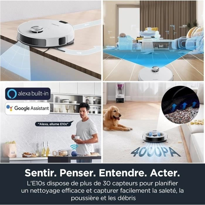 Robot Aspirapolvere - EUREKA E10S Bianco - 4000 Pa - 180 min - 200 ml
