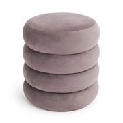 Pouf contenitore cilindrico in velluto 42 cm SNUGGO Rosa Polvere