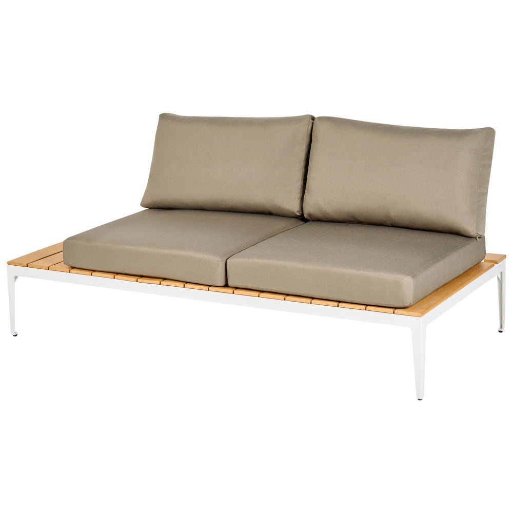 Set divano ad angolo da giardino cuscini grigi tavolo design a doghe set moderno da conversazione a 5 posti