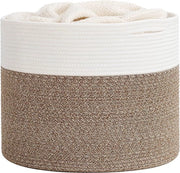 Tessuto di cotone, corda, contenitore di stoccaggio, coperchio intrecciato, cuscino, giocattolo per la nursery, D40 x H35 cm