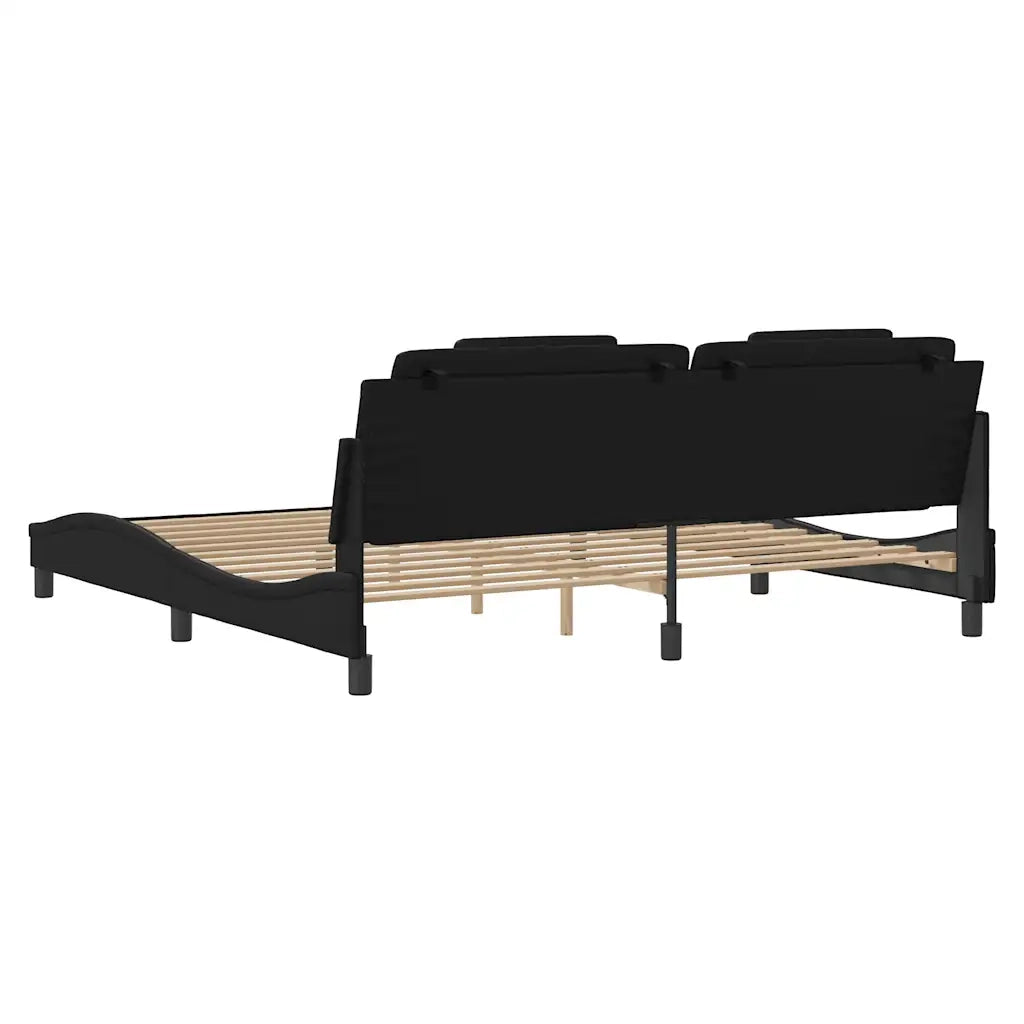 Giroletto Viana senza Materasso Nero 200x200 cm in Similpelle 3208117
