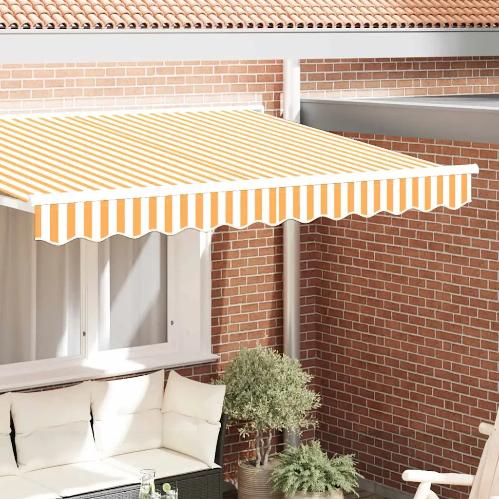 Tenda a Braccio Giallo e Bianco 580 x 20 cm Tela 42000680