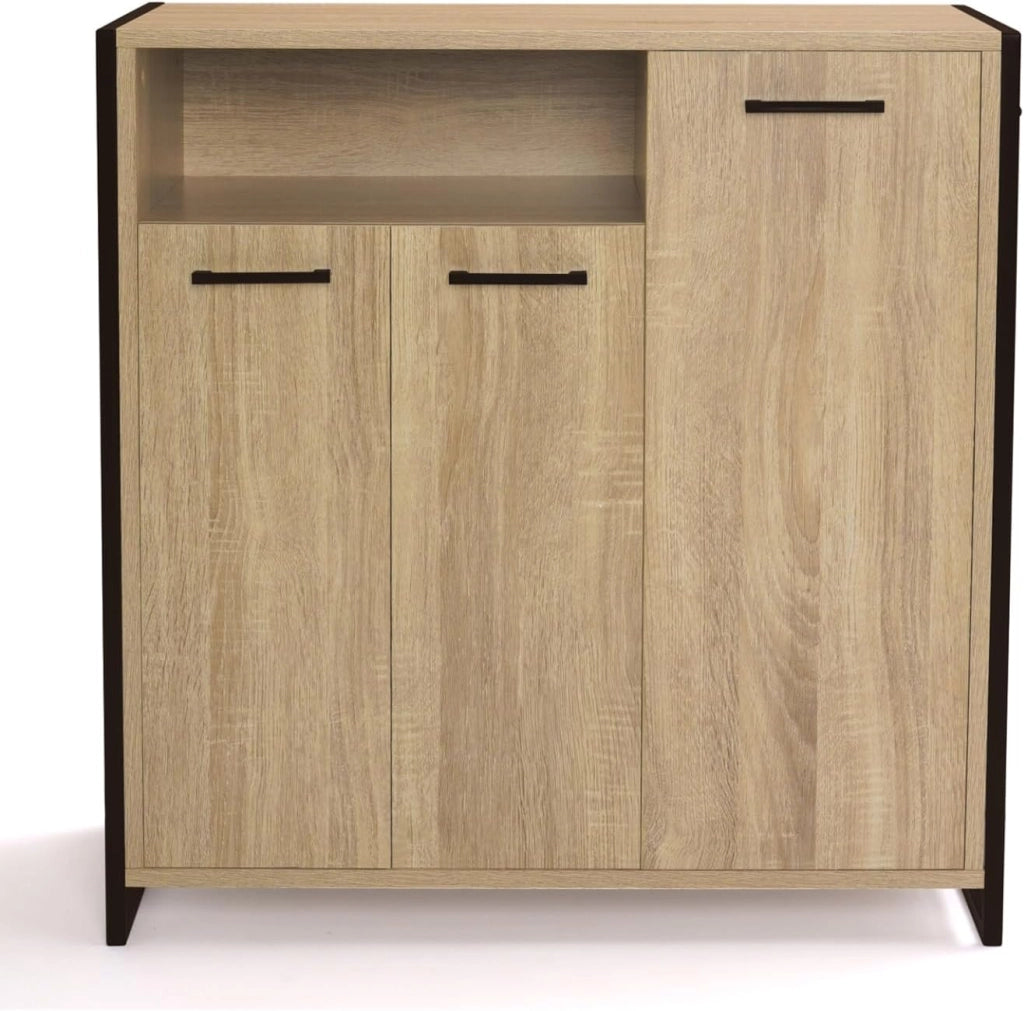 18-pair LUIS Scarpiera a 3 ante con nicchia dal design industriale