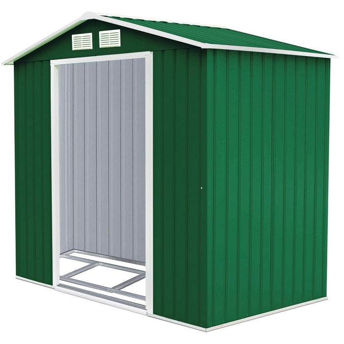 Casetta da giardino in metallo 213 x 127 x 185 cm per riporre gli attrezzi con moderna circolazione dell'aria in metallo verde 20_0010000