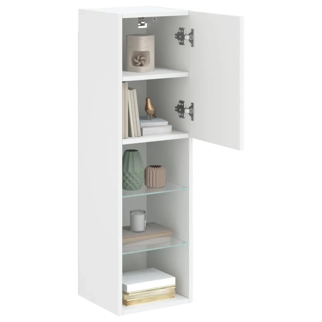 Mobile TV con Luci LED Bianco 30,5x30x102 cm 837015
