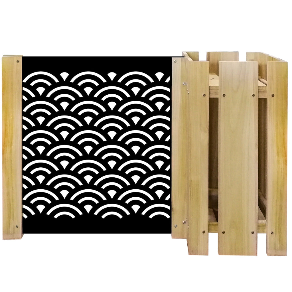 FIORIERA-WOOD COMPOSIZIONE - Porta vasi con divisorio staccionata modulabile - 150x100cm - in Legno e PVC Modello: Sunny
