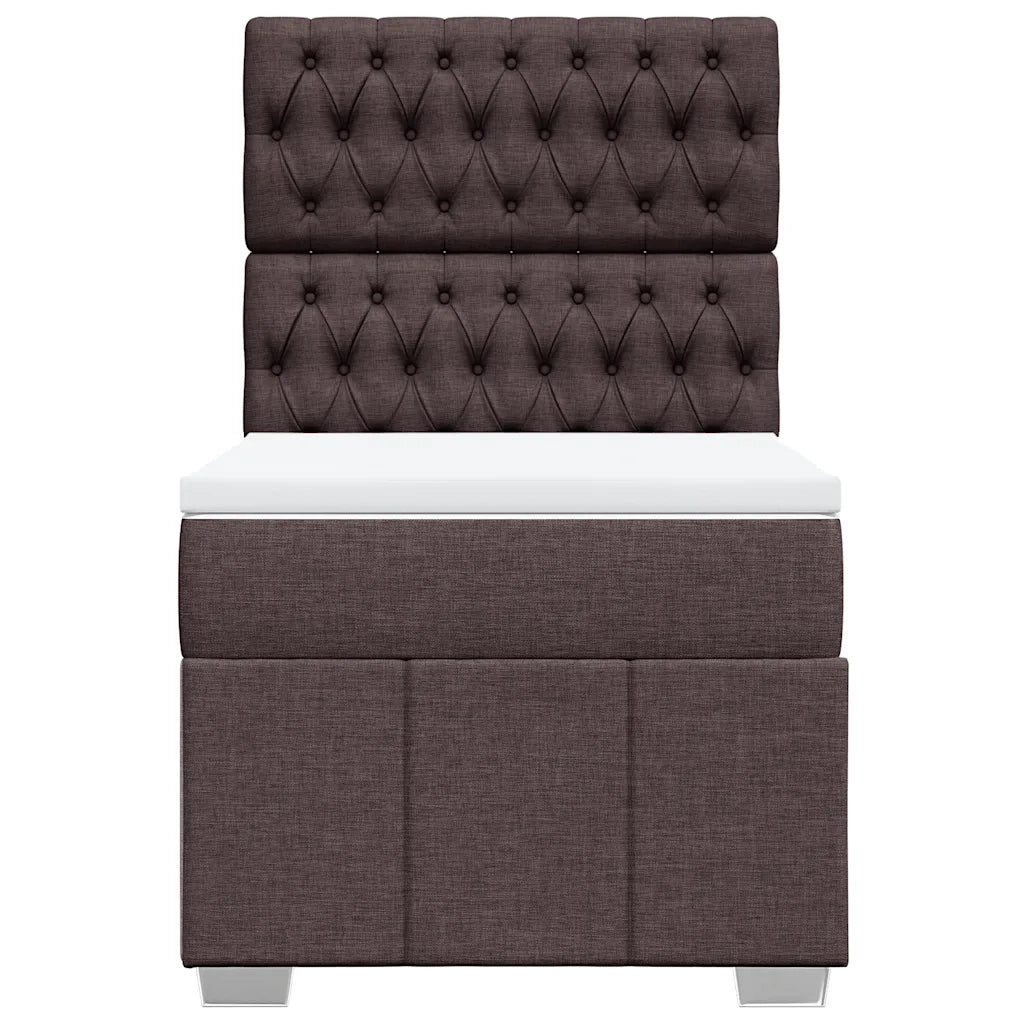Giroletto a Molle con Materasso Marrone Scuro 90x200 cm Tessuto 3293861