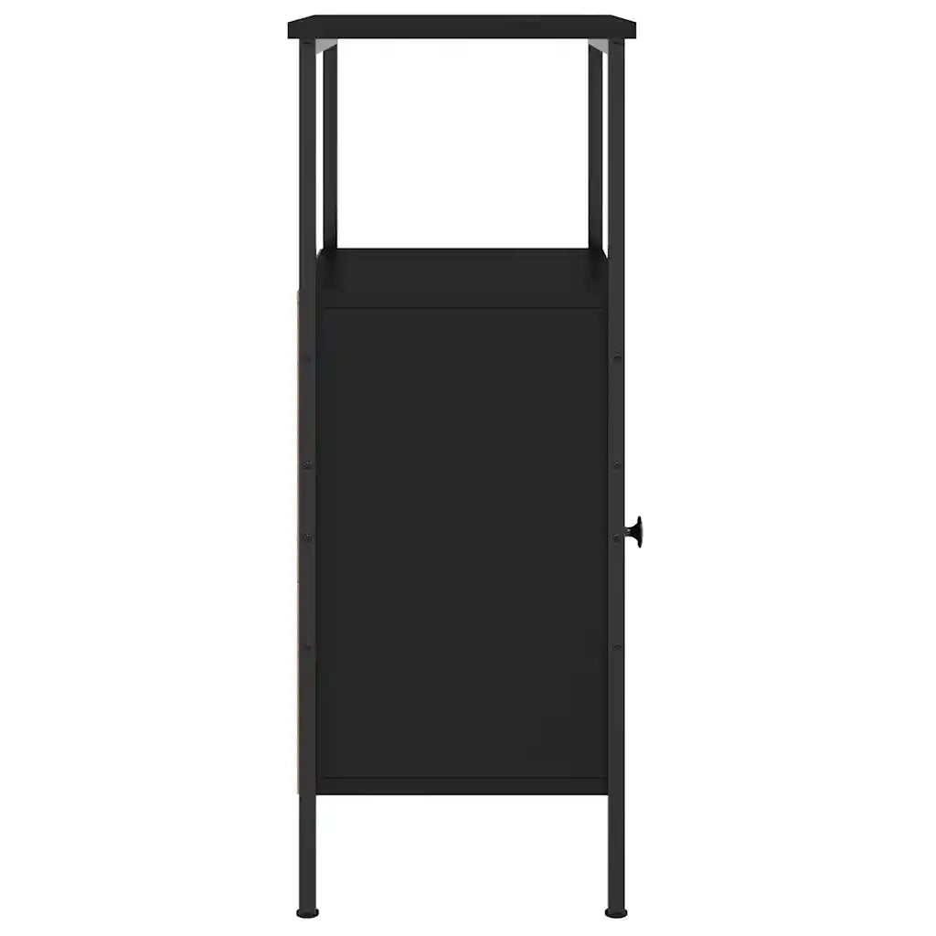 Comodino-Tavolino da notte Nero 41x31x80 cm in Legno Multistrato