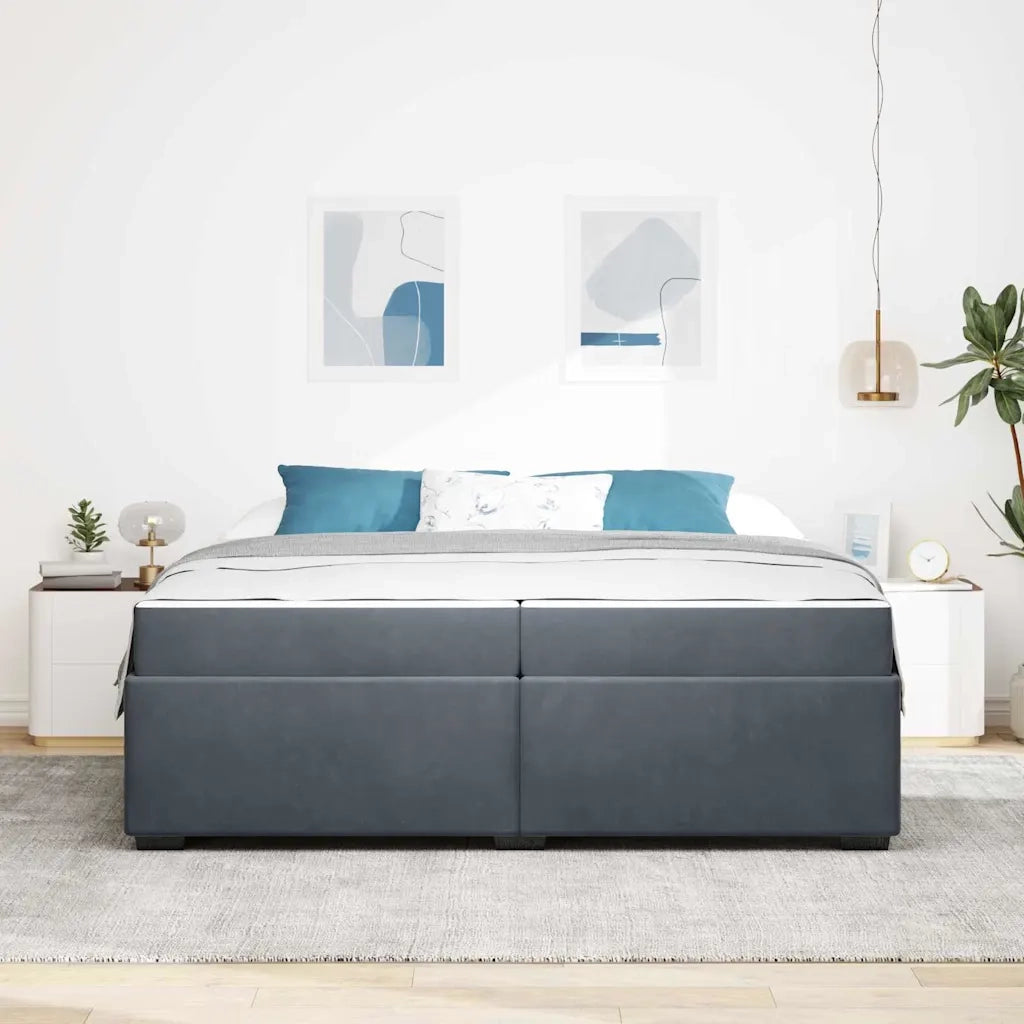 vidaXL Struttura del letto Grigio scuro 200 x 200 cm Velluto