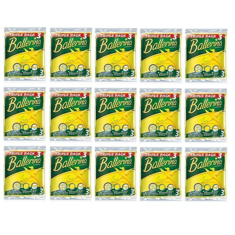 SET 15 CONFEZIONI VIM PANNO BALLERINA DA 3 PEZZI CIASCUNA SUPER ASSORBENTE