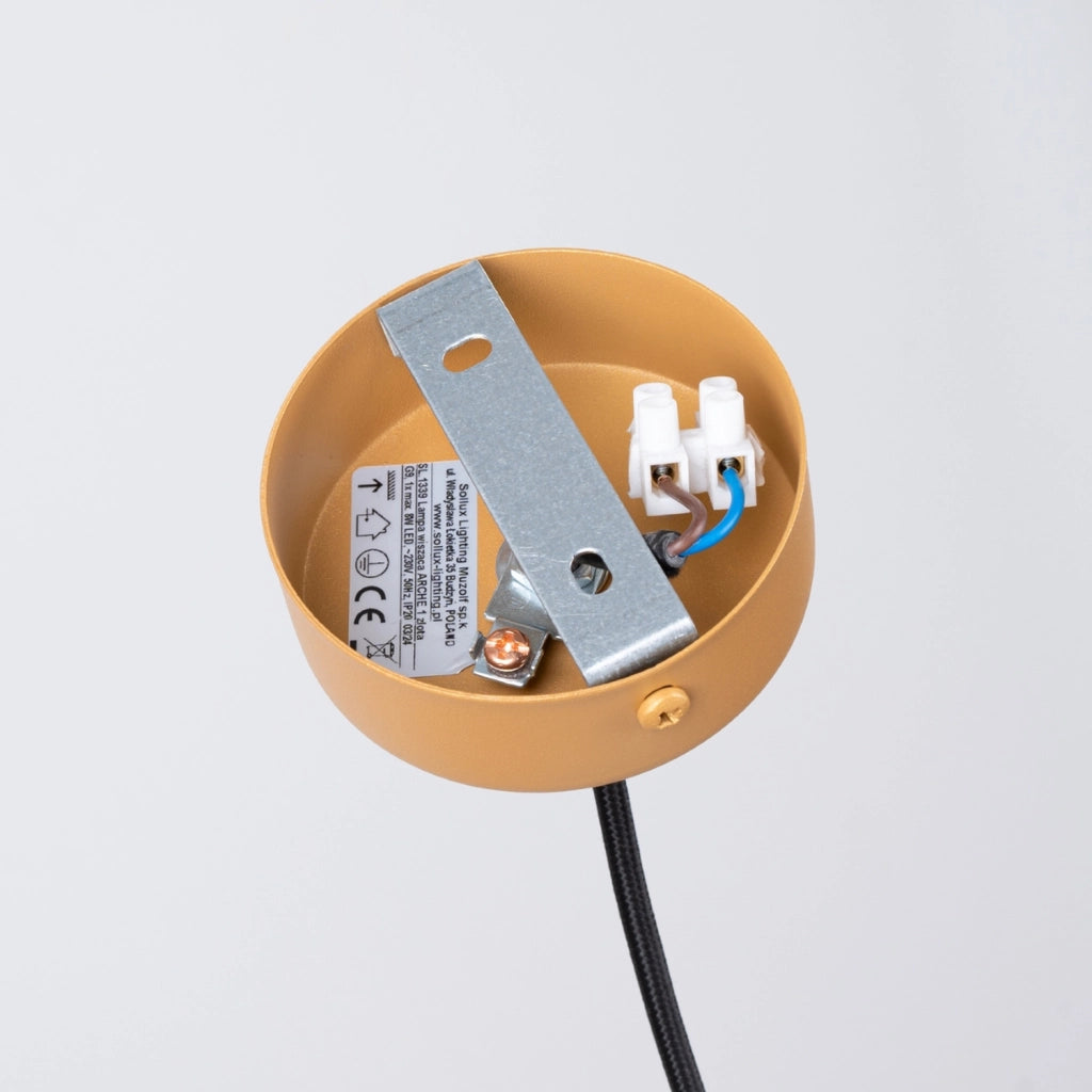 Lampada sospensione tubo rigato oro ZENTRA 1xG9 8W
