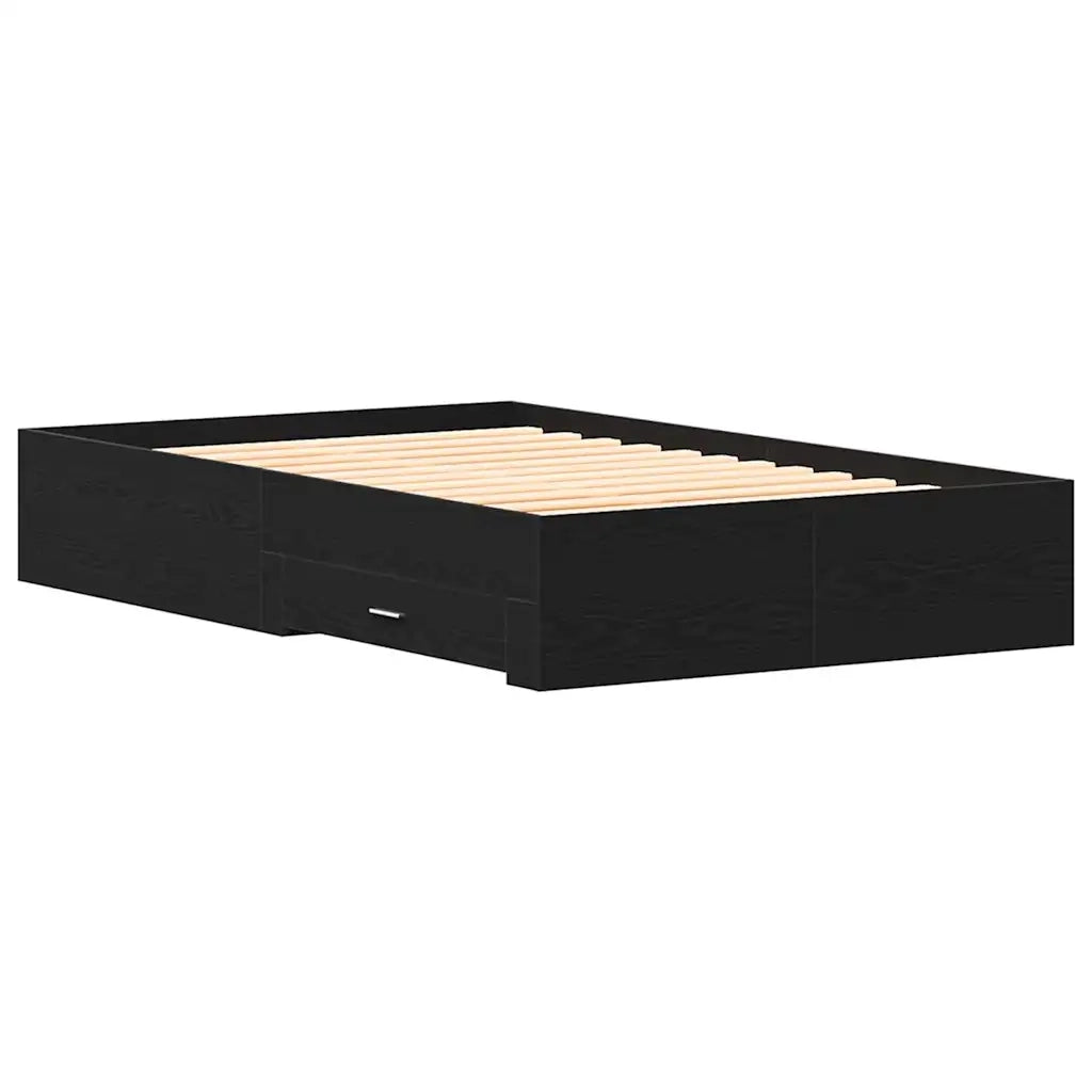 Struttura del letto con cassetto Rovere Nero 120 x 190 cm 3333980