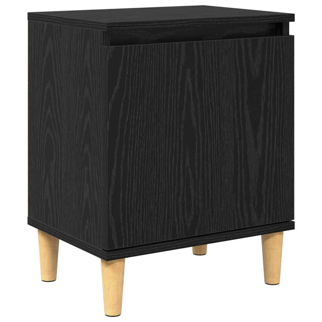 Comodino | Armadio da Notte | Mobiletto da notte Rovere Nero 40 x 30 x 50 cm Legno multistrato