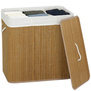 Cesto Portabiancheria 3 Scomparti Bamb¨´ ¨C Xylo ¨C 144L Marrone 60x40x60cm