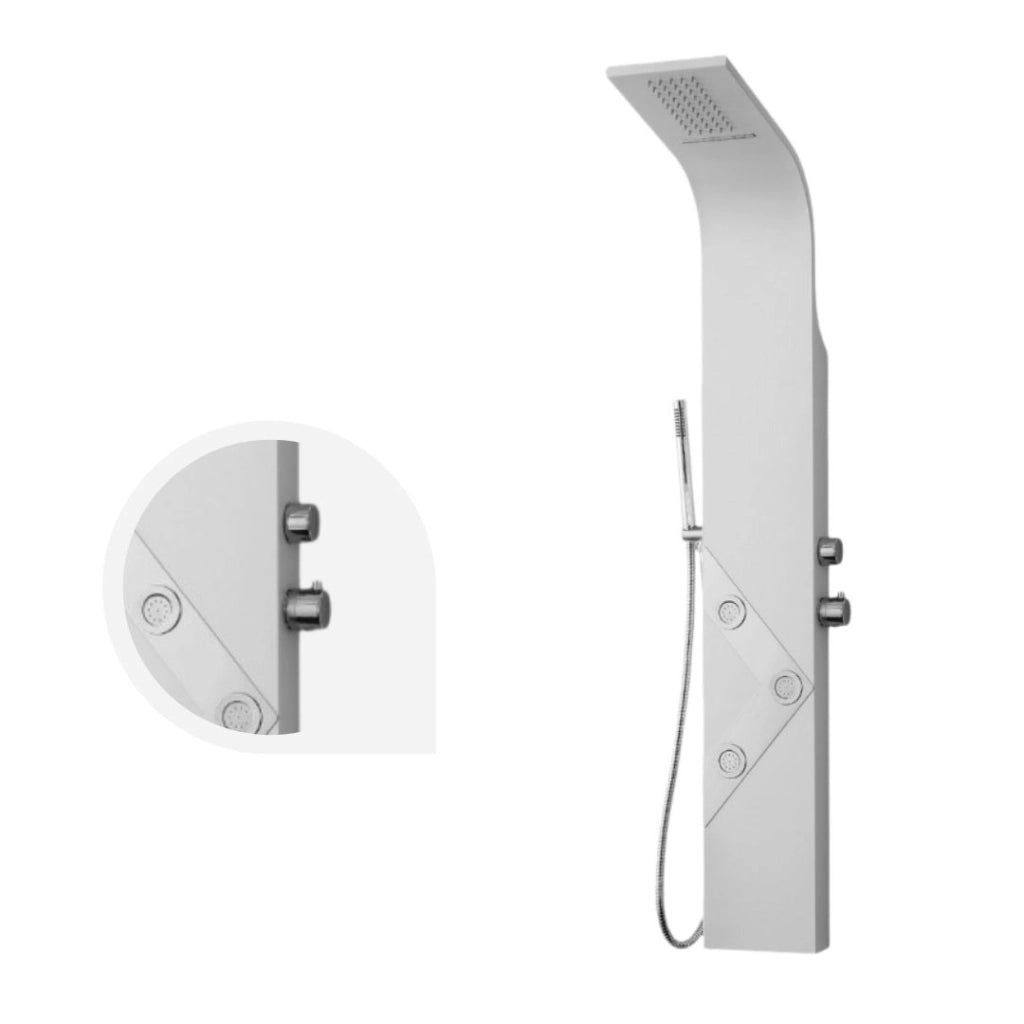 Colonna doccia lexus alluminio bianco 3 getti idro e cascata h150xl20 *** confezione 1
