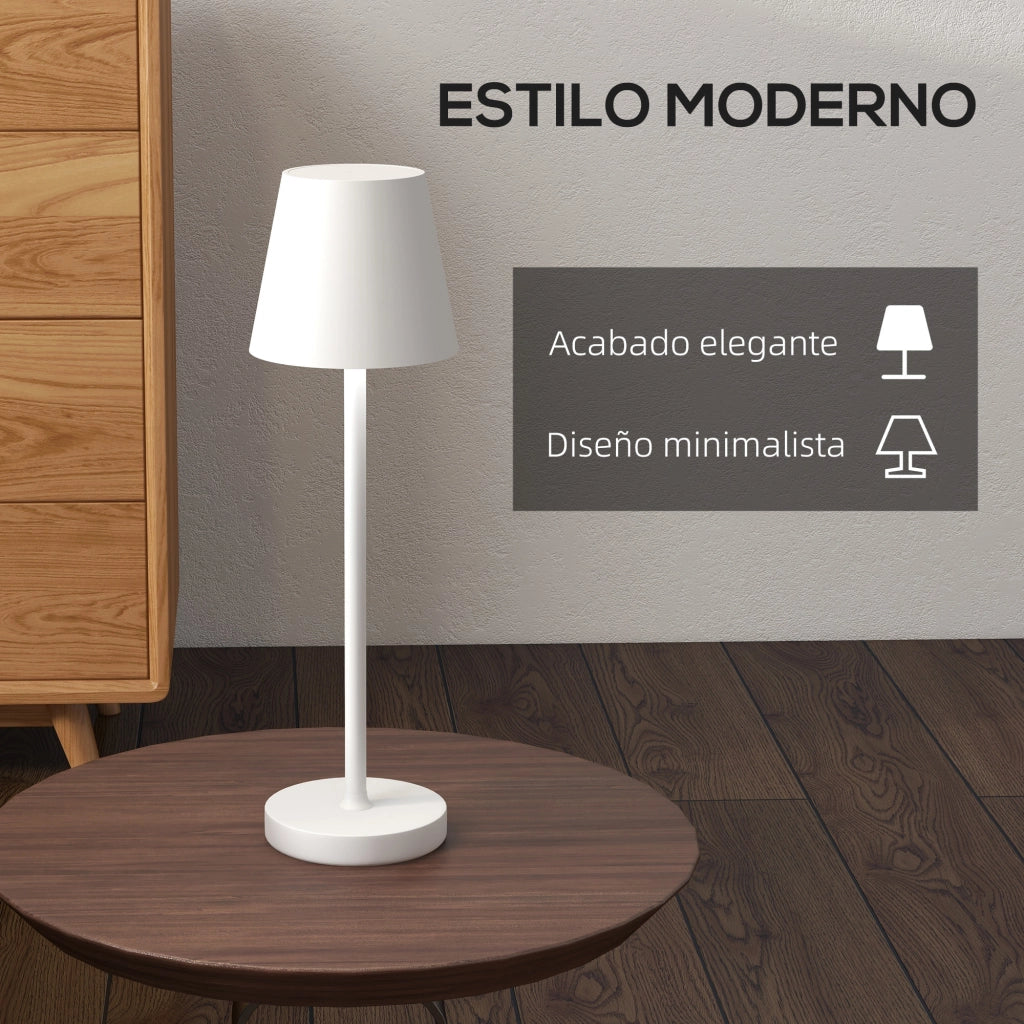 Lampada da Comodino LED Ricaricabile USB-C ¨C zephmum ¨C Bianco ?11,2x36,5 cm