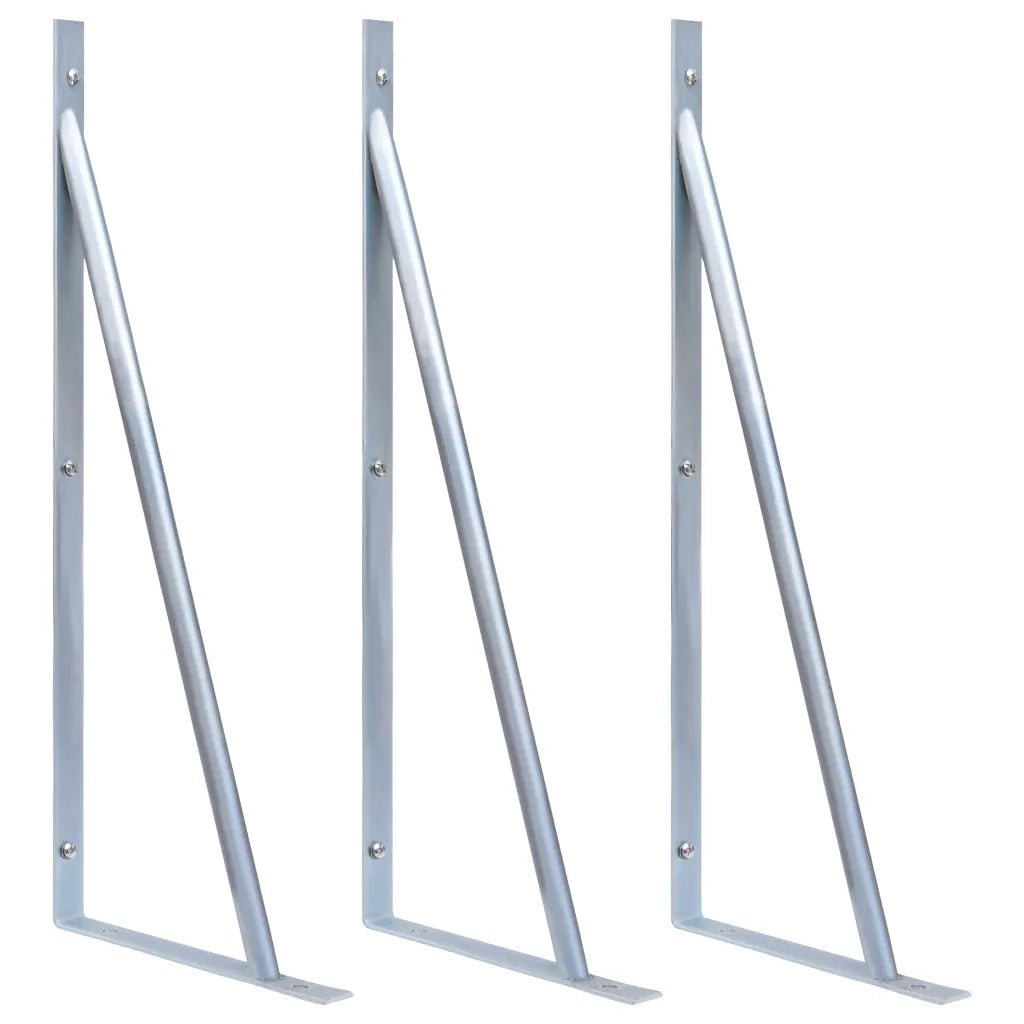 Staffe di Supporto per Recinzione 3 pz in Acciaio Zincato cod mxl 64429