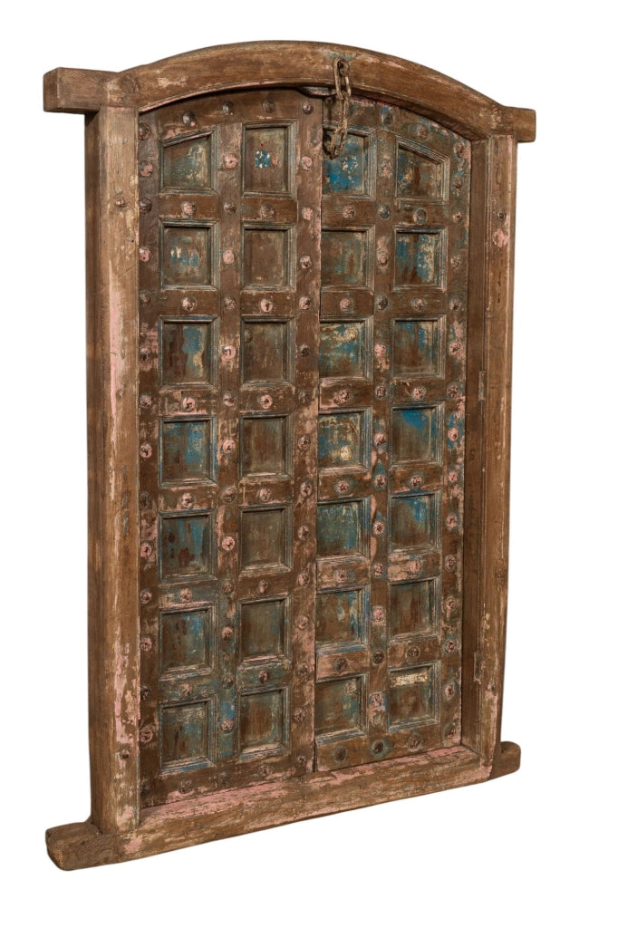 Biscottini Porta portone in legno massello e ferro da interno o da esterno vecchia e antica medievale scorrevole