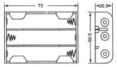 Portapile per 3 batterie 18650