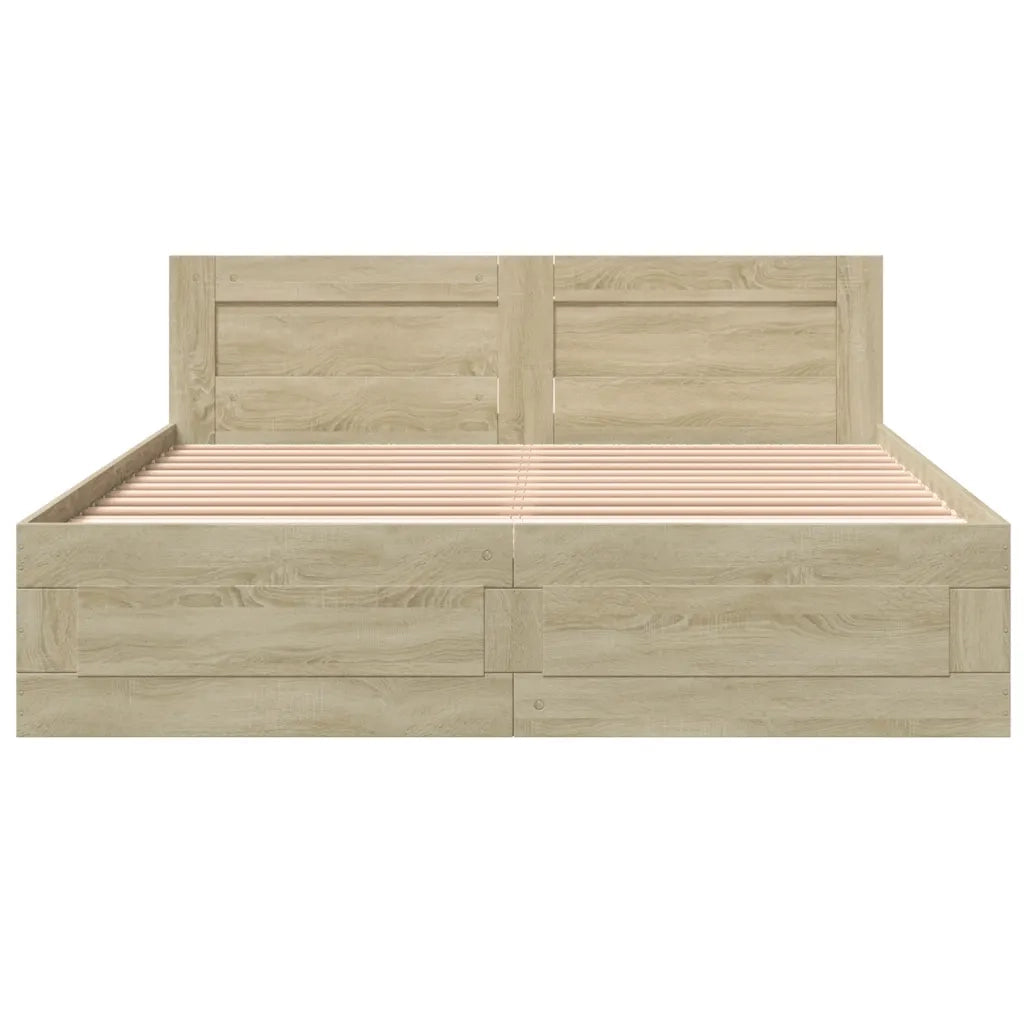 Giroletto Testiera Rovere Sonoma 160x200 cm Legno Multistrato