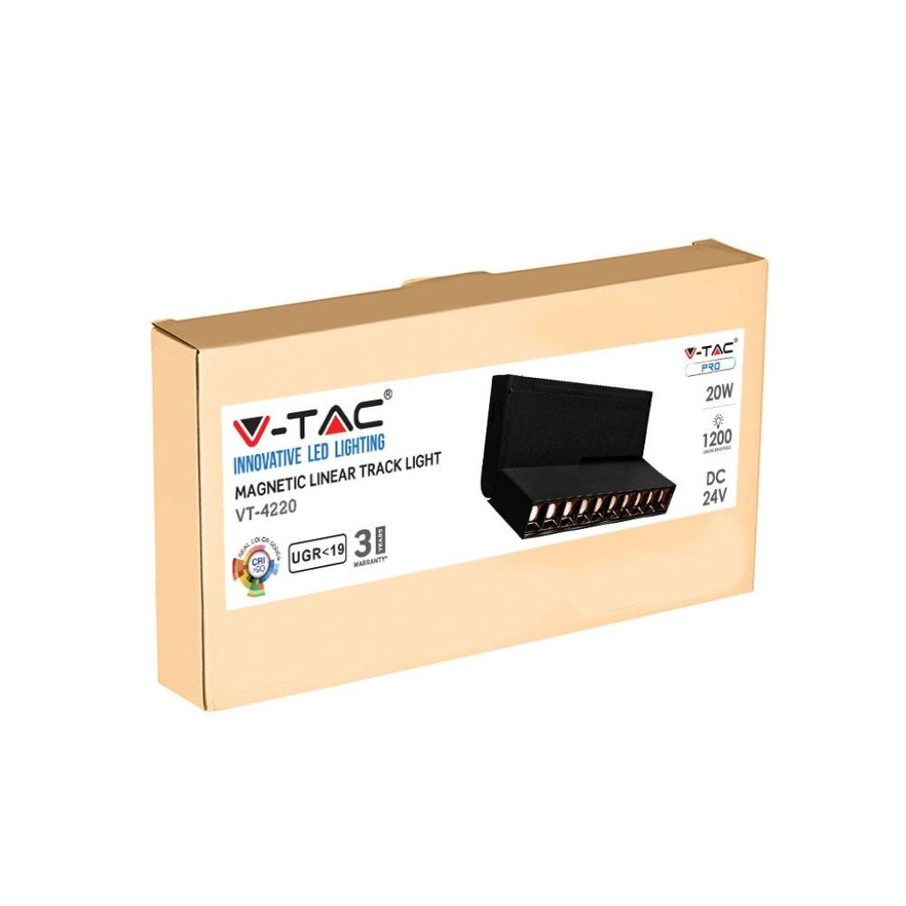 10*2W LED Magnetico SMD SMD Spotlight lineare Linea Black IP20 24V 3000K