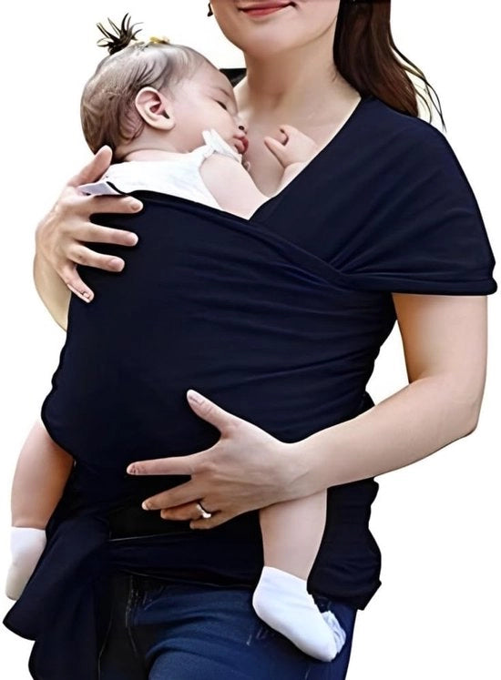 Porta bebè, elastico, Adatto per neonati e bambini in fasce, portabimbi, portabambino, Adatto per neonati fino a 16 kg - nero