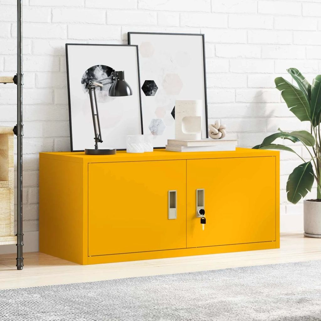 Armadio Giallo senape 90 x 40 x 40 cm Acciaio