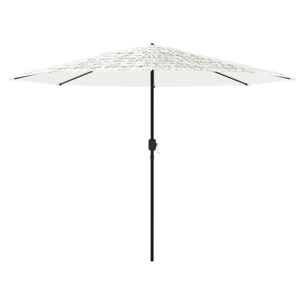 Ombrellone da giardino in poliestere 324 x 324 x 247 cm protezione dal sole e dalla pioggia struttura in acciaio bianco 02_0056407