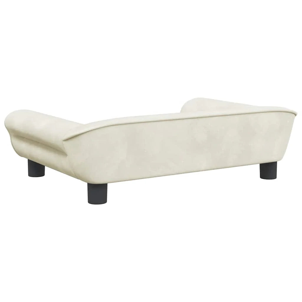 Cuccia per cani a forma di cesto comoda 70 x 48 x 22 cm velluto crema 02_0042884