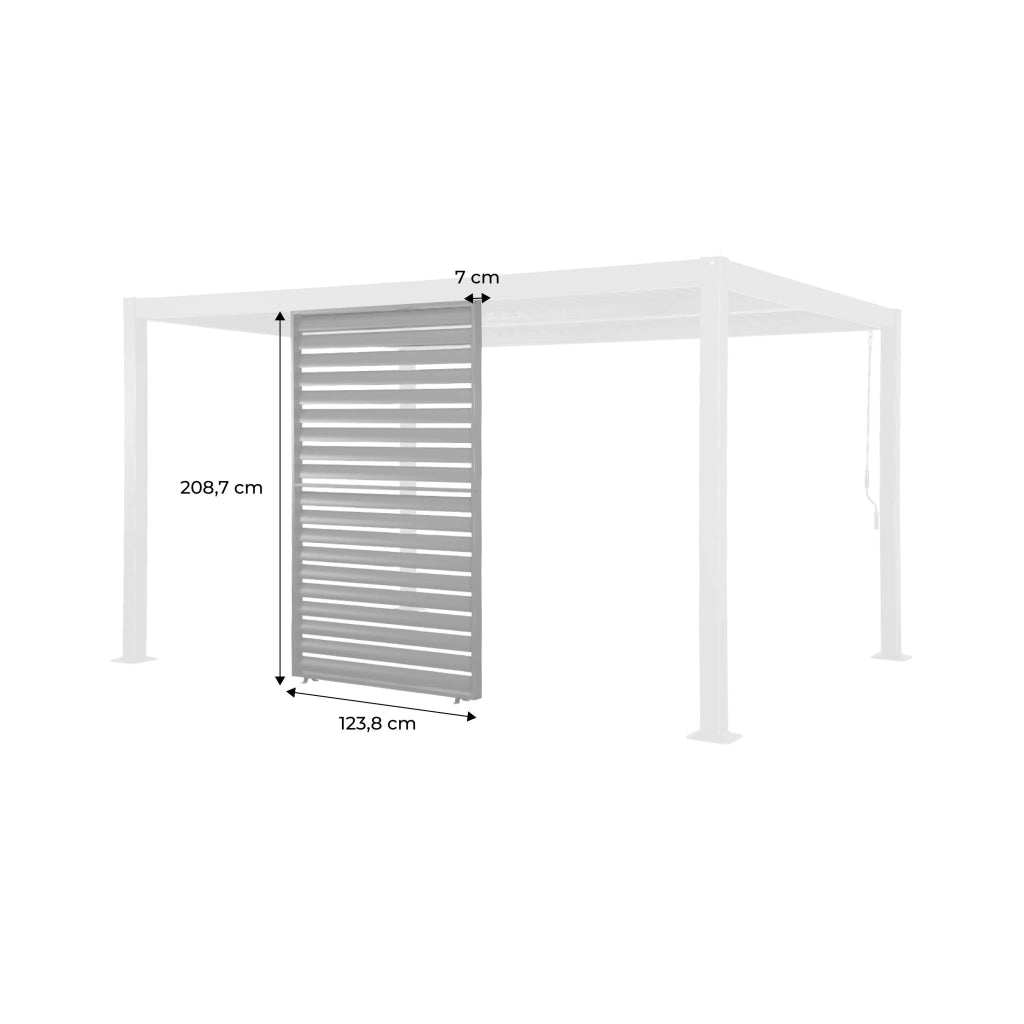 Persiana 1.3m in alluminio per pergola bioclimatica , antracite
