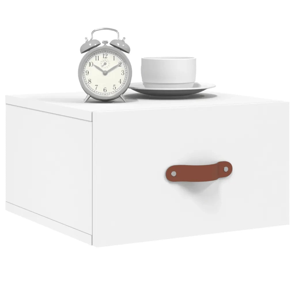 Comodino | Armadio da Notte | Mobiletto da notte a Muro Bianco 35x35x20 cm