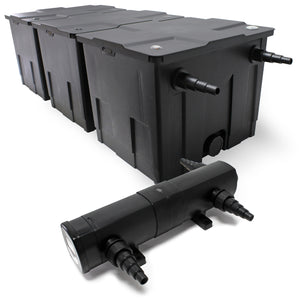 Set SunSun: Filtro a 3 camere per laghetto 90000l Chiarificatore UVC 36W