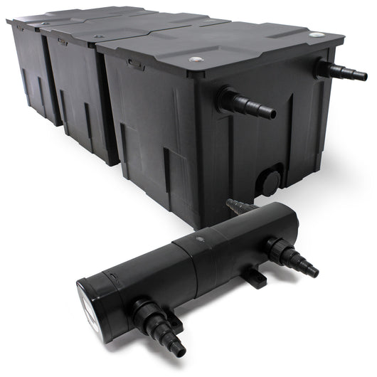 Set SunSun: Filtro a 3 camere per laghetto 90000l Chiarificatore UVC 36W