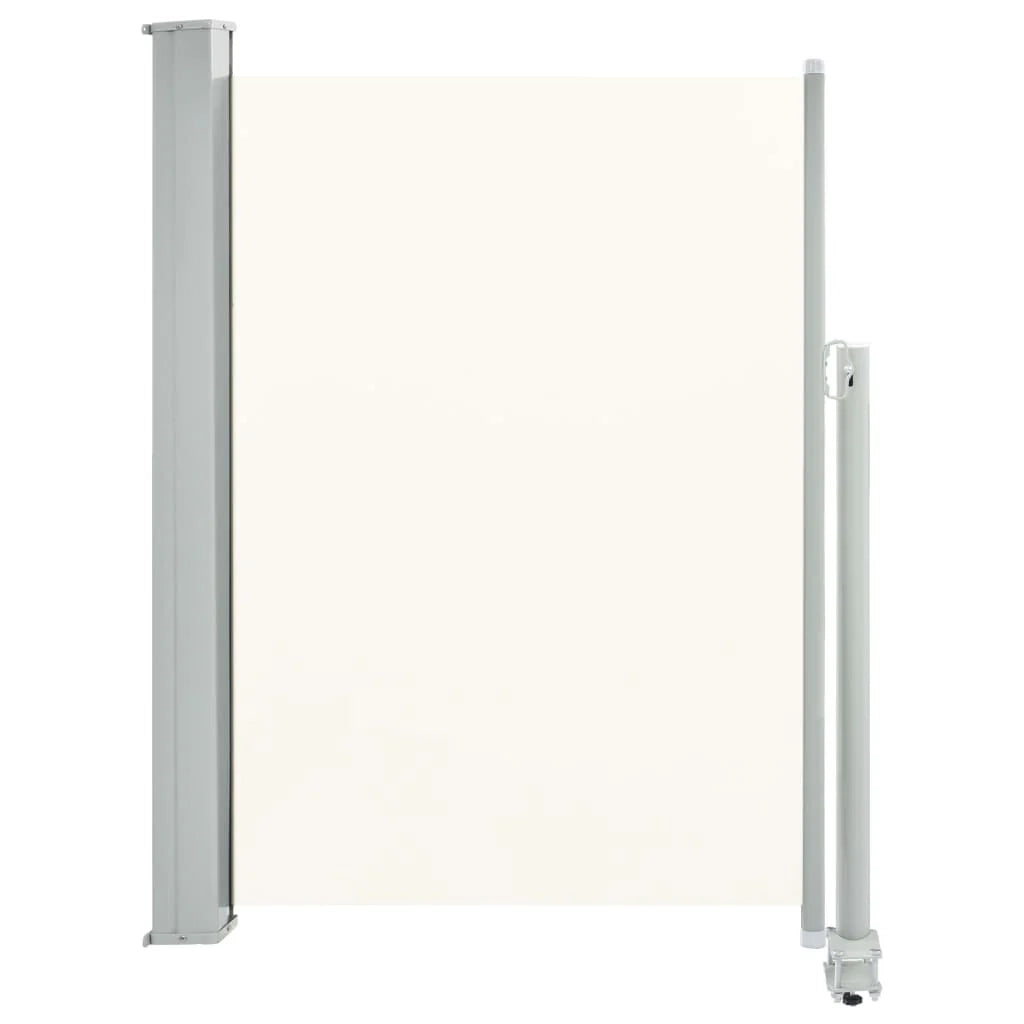 Tenda da sole laterale retrattile/schermo protettivo per patio giardino terrazza balcone 100 x 300 cm bianco sporco 02_0007177