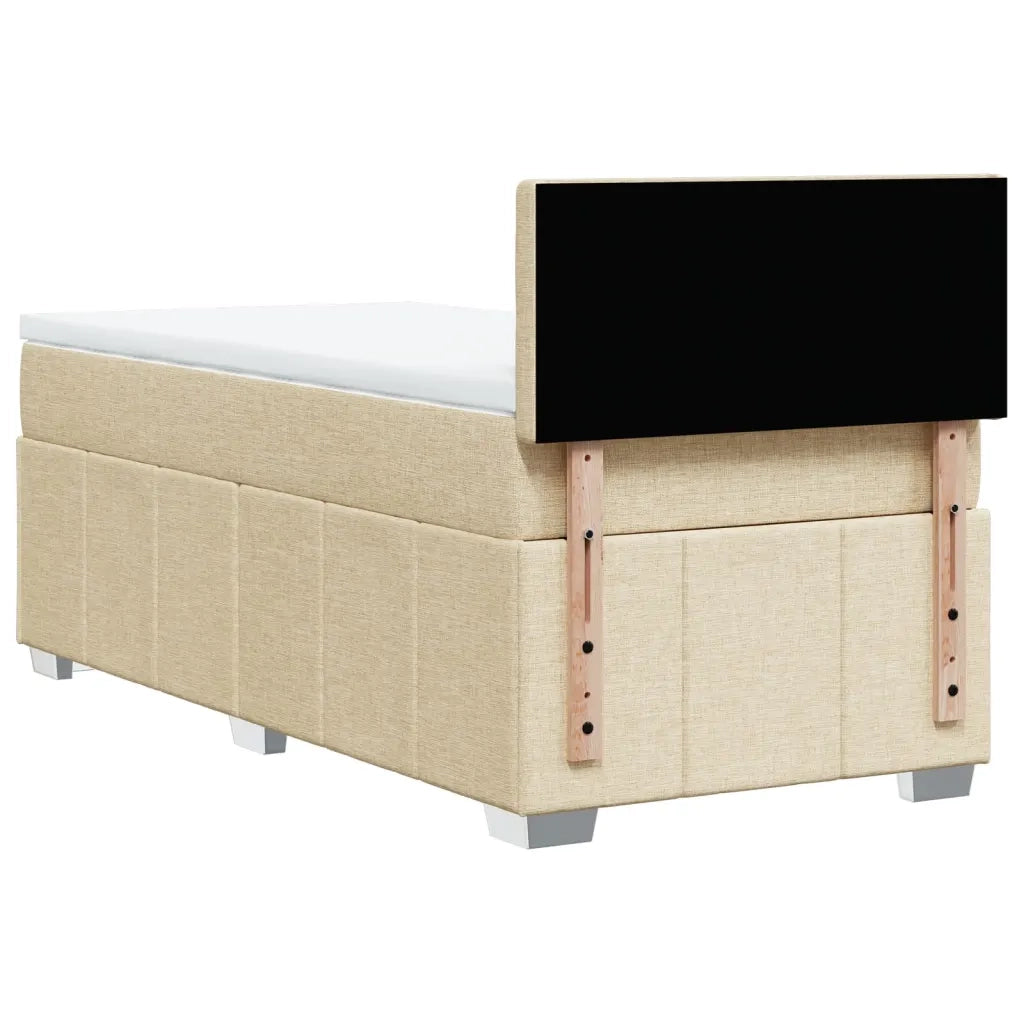 vidaXL Giroletto a Molle con Materasso Crema 90x190 cm in Tessuto