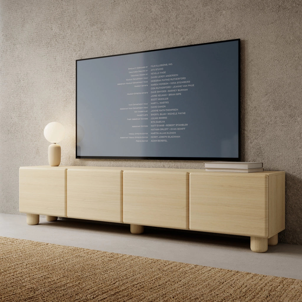 Kaleriha, Mobile Porta tv un Ripiano, 200x38x47h cm Marrone Rovere