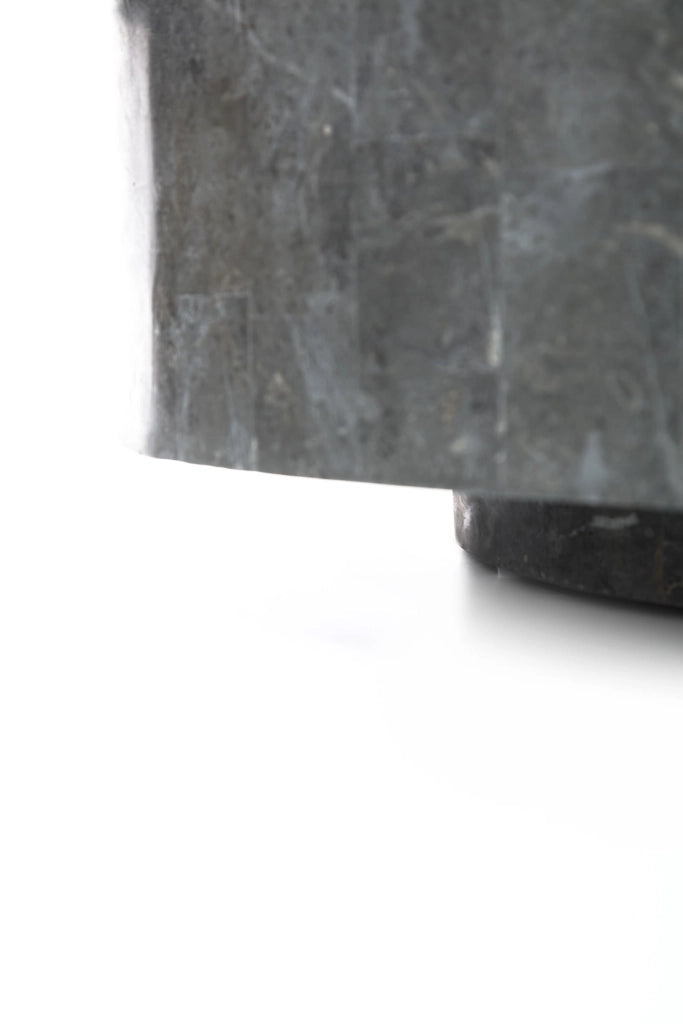 Tavolino da Salotto 85x85xH28 cm in Pietra fossile Round 1 Grigio