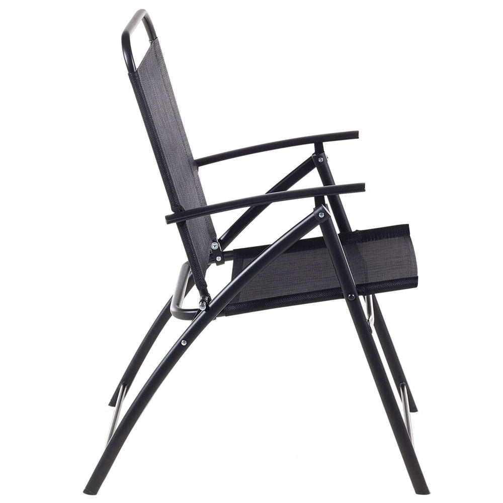 Set di 6 sedie da giardino con struttura in acciaio Nero pieghevole