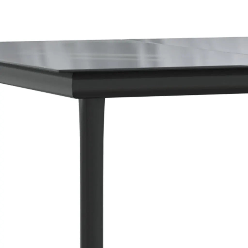 Set da Pranzo da Giardino 5 pz Nero con Cuscini in Polyrattan 3156778