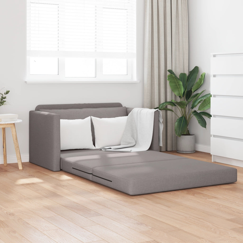 Divano Letto in Pietra 2-in-1 Tortora 124x71x78 cm Tessuto