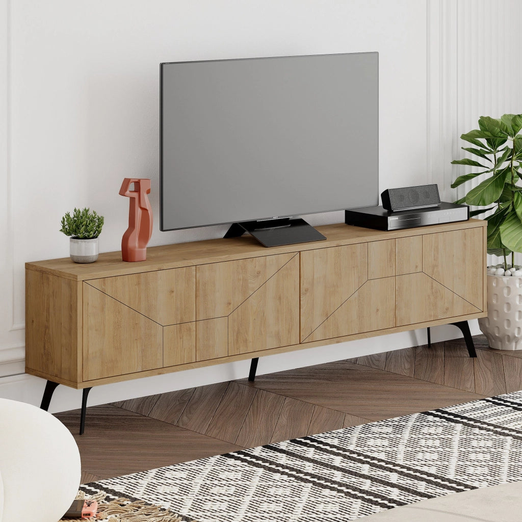Porta TV in legno "Dune" - 180 x 29 x 50 cm - Beige